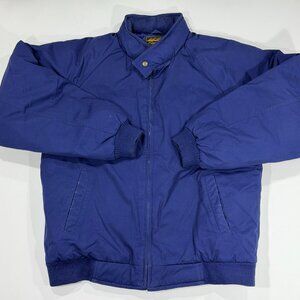 Vintage Eddie Bauer Blue Jacket Mens Large Tall Goose Down Bomber Puffer